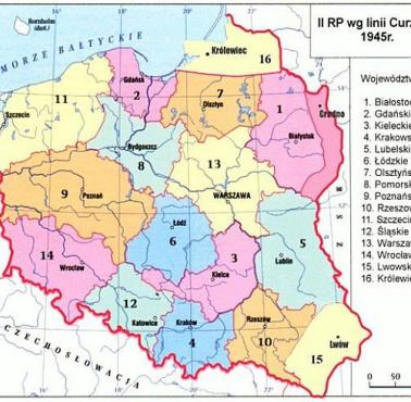 1945 rok - Jak powinna wyglądać II RP wg linii Curzona