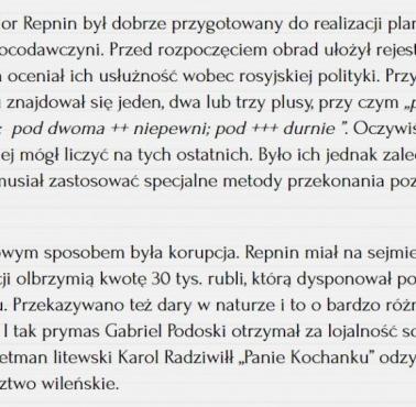 Ambasador Repnin i jego działalność pod koniec istnienia I RP.