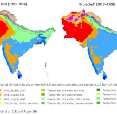 Zmiana klimatu w Azji Południowej, 1980-2016, 2017-2100 (prognoza)
