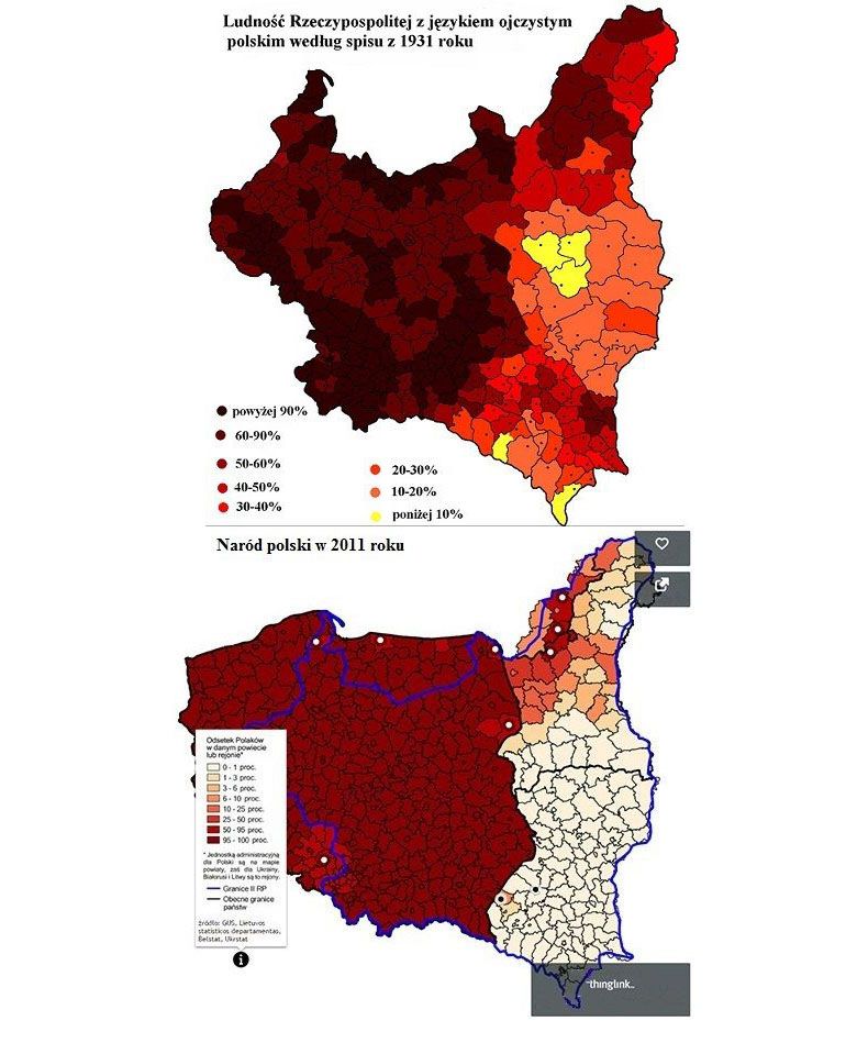 Ludność II RP i III RP posługująca się językiem polskim