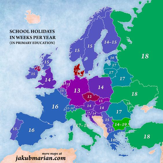 Wakacje szkolne w Europie