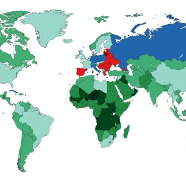 Wzrost populacji w poszczególnych państwach świata w latach 2015/2016