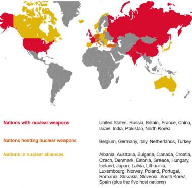 Państwa, które posiadają broń atomową lub mają do niej dostęp.