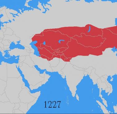 Jak zmieniały się granice Imperium Mongolskie na przestrzeni lat (animacja).