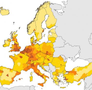 Najludniejsze obszary Europy