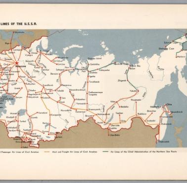 Główne trasy linii lotniczych Związku Radzieckiego (ZSRR) w 1939 roku