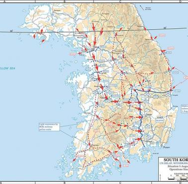 Wojna koreańska - inwazja Korei Północnej na Koreę Południową (od 25 czerwca do 5 sierpnia 1950)