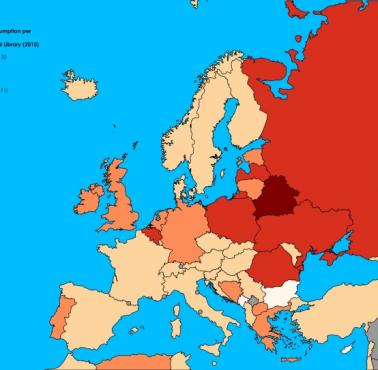 Konsupcja ziemniaków w Europie na głowę w kg, 2015