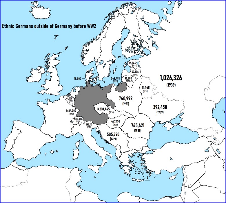 Mniejszości niemieckie poza granicami Niemiec przed II wojną światową w Europie, 1931