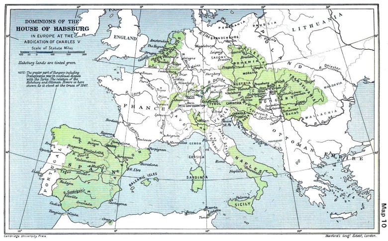 Imperium rządzone przez dynastię Habsburgów w 1547 roku