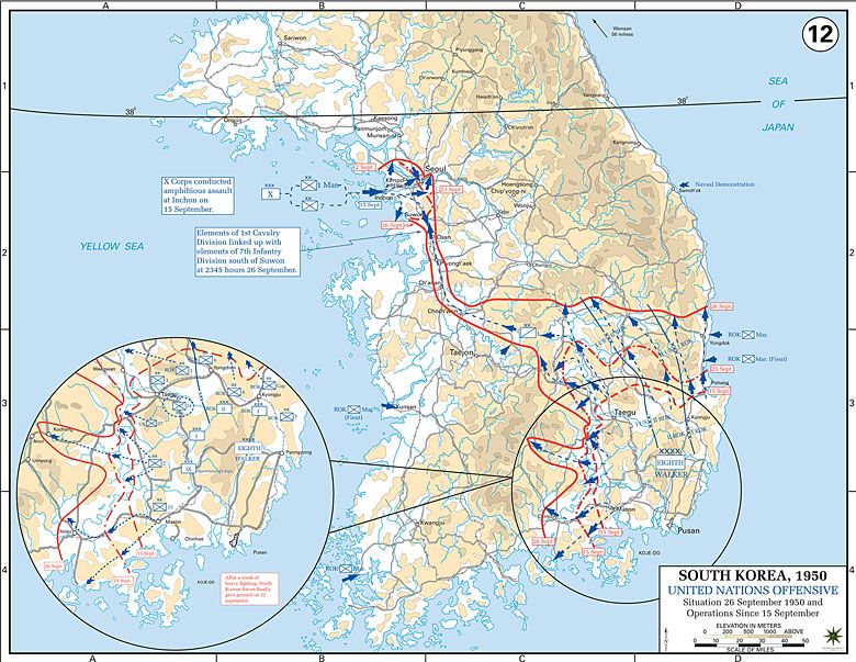 Wojna koreańska - ofensywa wojsk ONZ na Koreę Północną (15 września - 26 września 1950)
