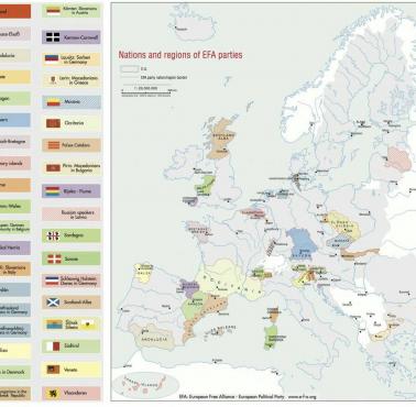 Mapa ruchów separatystycznych w Europie (co tam robi woj. małopolskie, śląskie i dolnośląskie?)