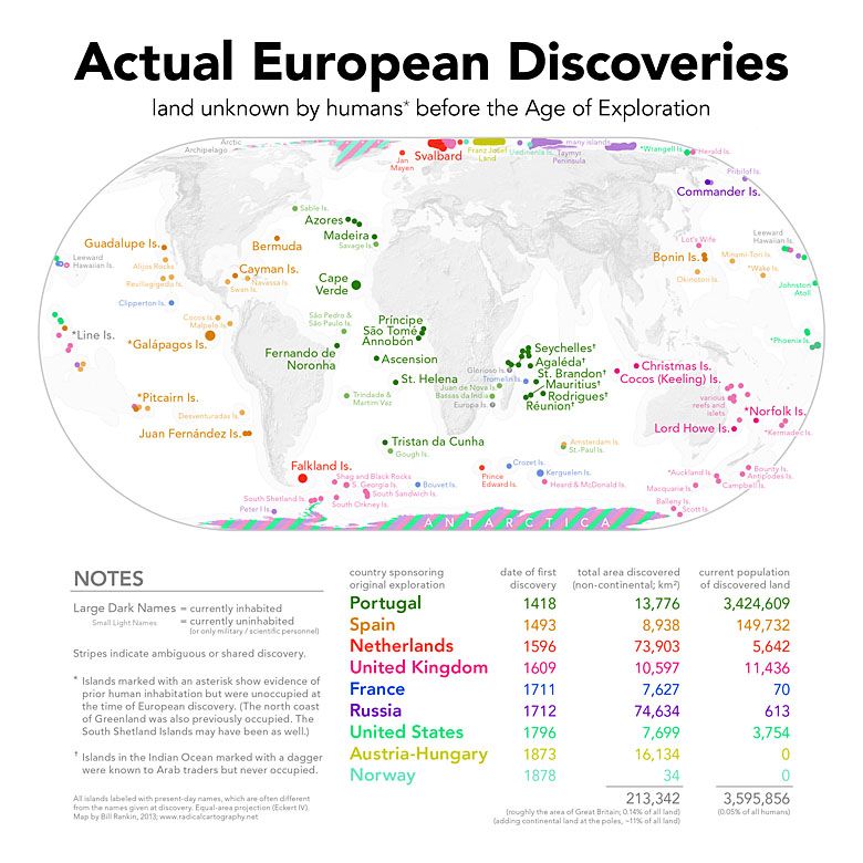 Nietypowa mapa odkryć geograficznych 