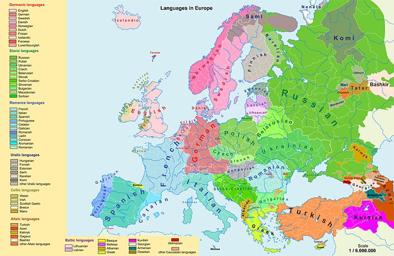 Mapa europejskich języków