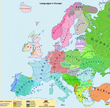 Mapa europejskich języków