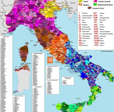 Mapa dialektów włoskich