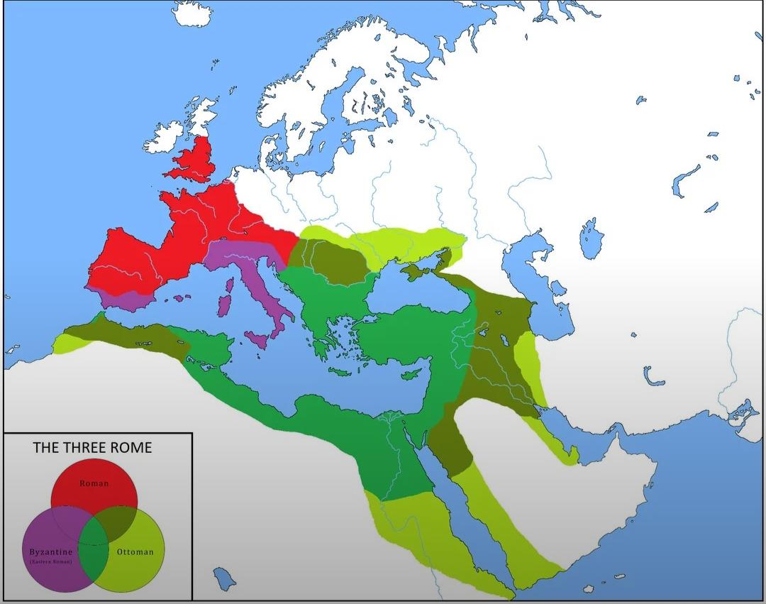 Nakładające się granice imperiów osmańskiego i rzymskiego