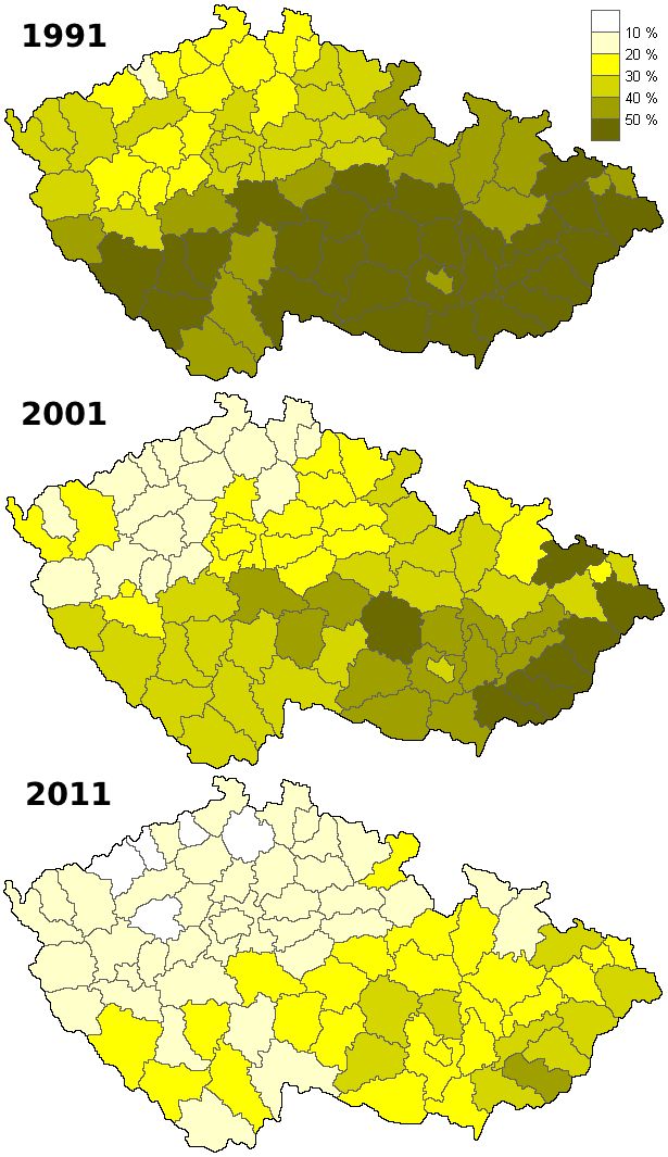 Religijność w Czechach w latach 1991-2011
