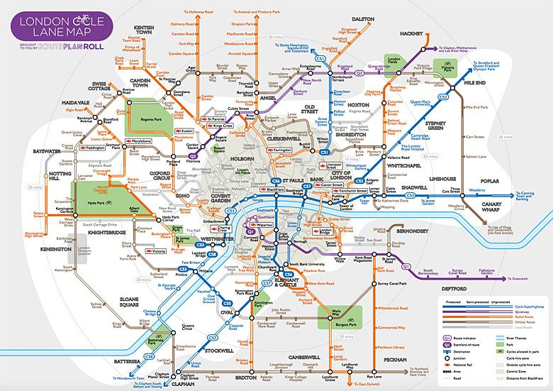 Rowerowa mapa Londynu