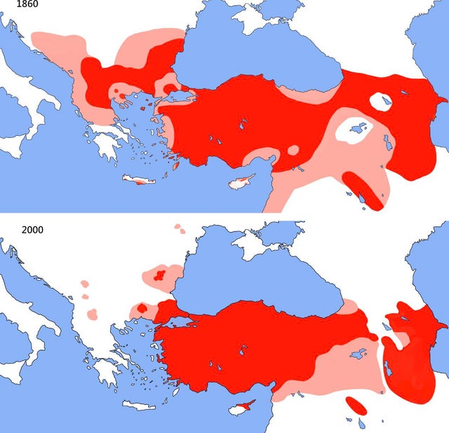 Ludność turecka i azerska w latach 1860-2000