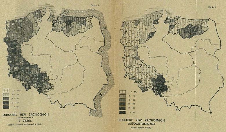 Pochodzenie mieszkańców ziem zachodnich w 1950
