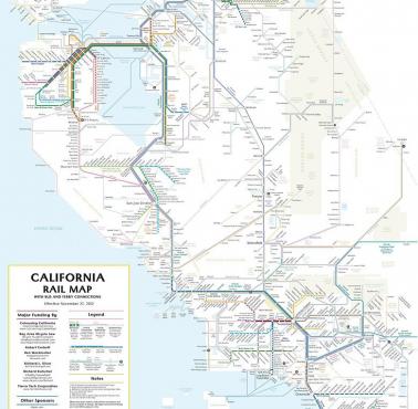 Mapa kolejowa Kalifornii