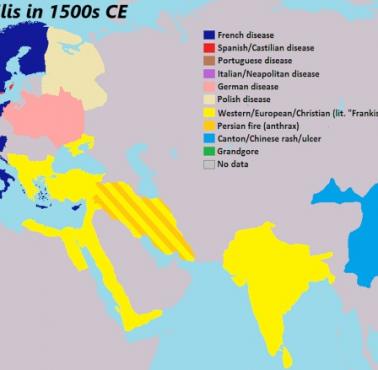Jak nazywał się syfilis w Europie zanim został tak nazwany, 1500