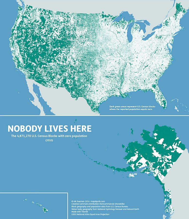 Niezamieszkałe obszary w USA