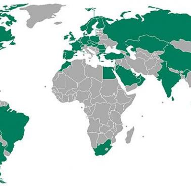 Mapa państw z barami Starbucks