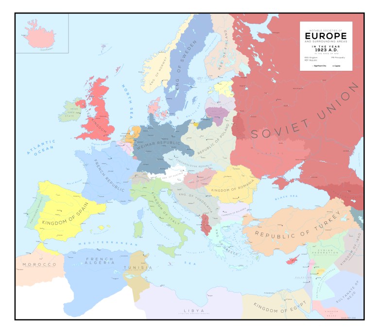 Europa w okresie międzywojennym (1923 rok)