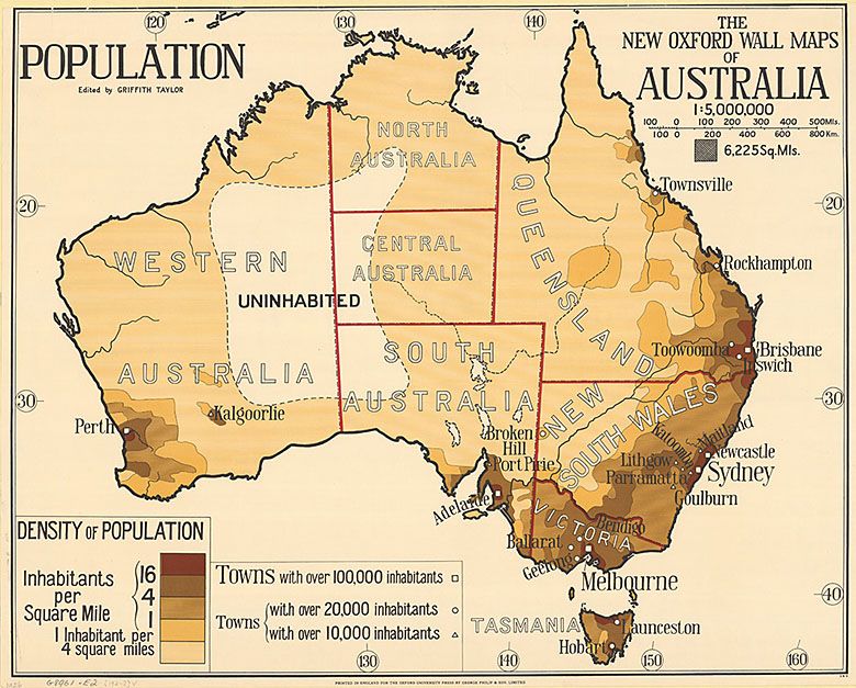 Tereny zamieszkałe w Australii w 1920 roku