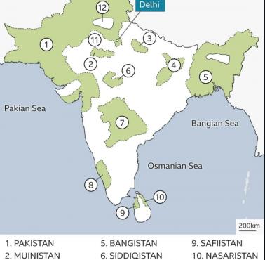 Pierwsza propozycja mapy Pakistanu i Indii