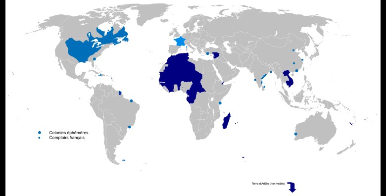 Zasięg terytorialny francuskich kolonii