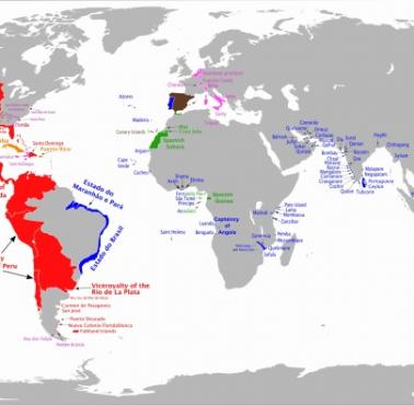 Zasięg terytorialny hiszpańskich kolonii