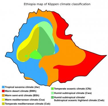 Strefy klimatyczne w Etiopii