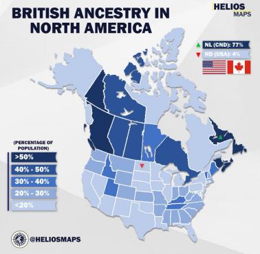 Brytyjskie pochodzenie w Ameryce Północnej