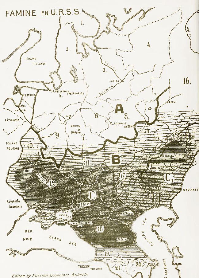 Mapa Wielkiego Głodu w ZSRR