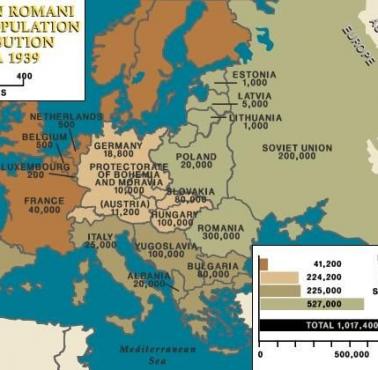 Mniejszość romska w poszczególnych krajach Europy w 1939 roku