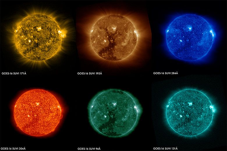 Zdjęcia słońca wykonane przez satelitę GOES-16