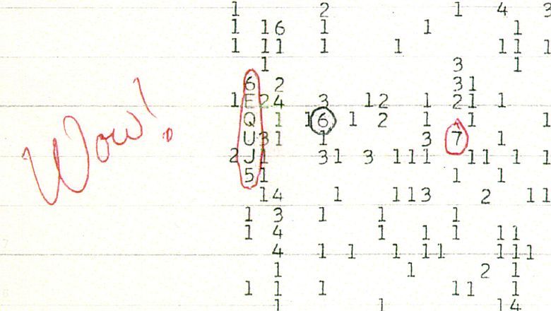 Sygnał Wow! odebrany przez dr. Ehmana przy pomocy radioteleskopu The Big Ear, prowadzącego nasłuch nieba w ramach programu SETI