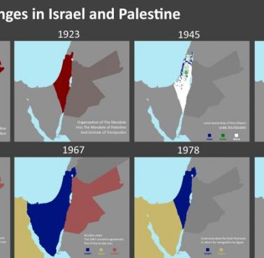 Terytorium Izraela i Palestyny od 1917, 1923, 1945, 1948, 1967, 1978, 2008