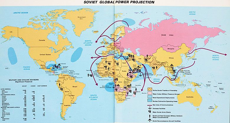 Mapa projekcji siły Związku Radzieckiego