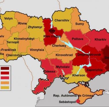Zamożność poszczególnych regionów Ukrainy