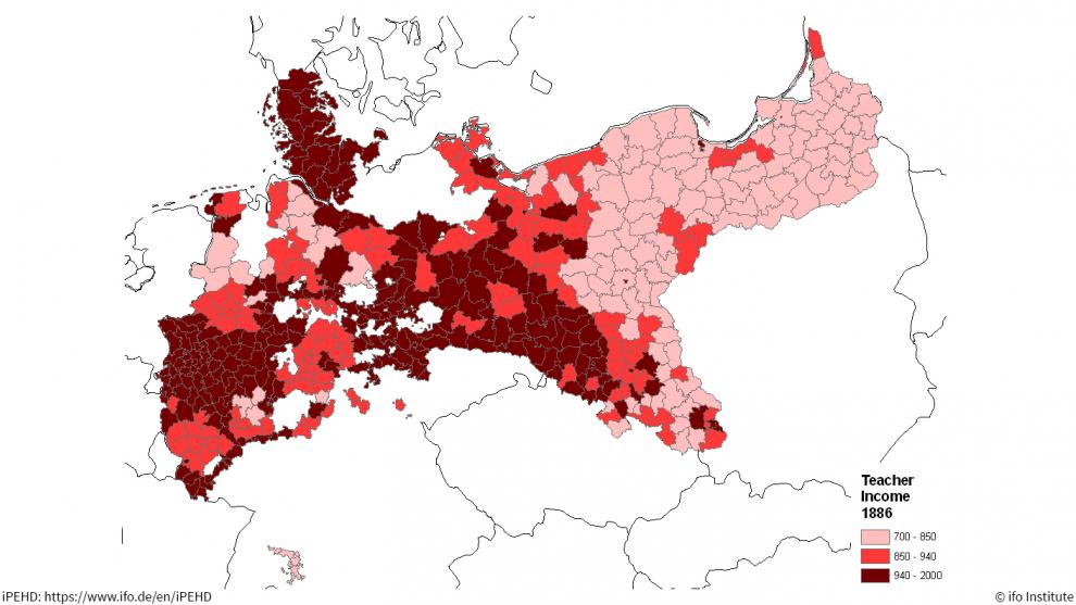 Dochody nauczyciela w Prusach w 1886 roku