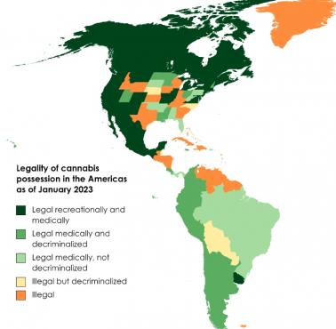 Przepisy dotycząc marihuany w obu Amerykach, 2023