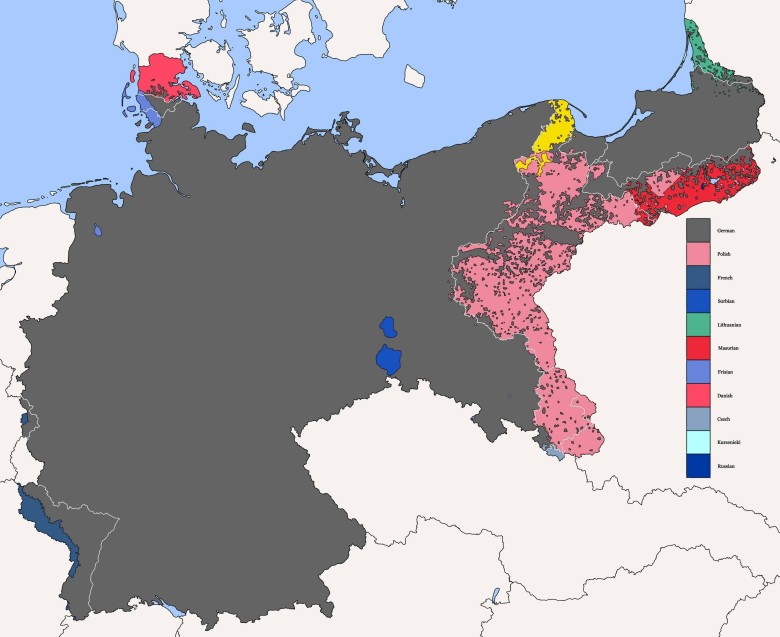 Mapa etniczna Niemiec z 1910 roku