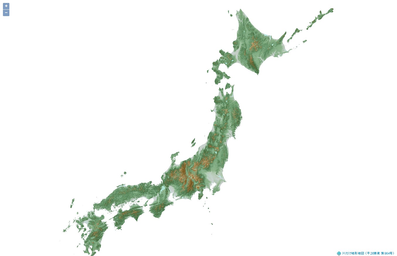 Mapa topograficzna Japonii