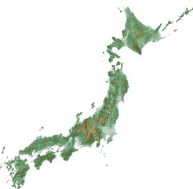 Mapa topograficzna Japonii