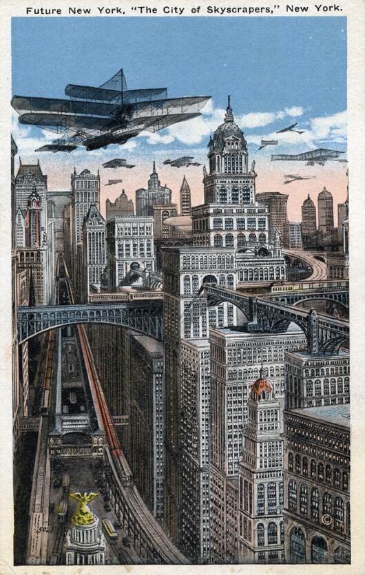 Wizja Nowego Jorku przyszłości z początku XX wieku