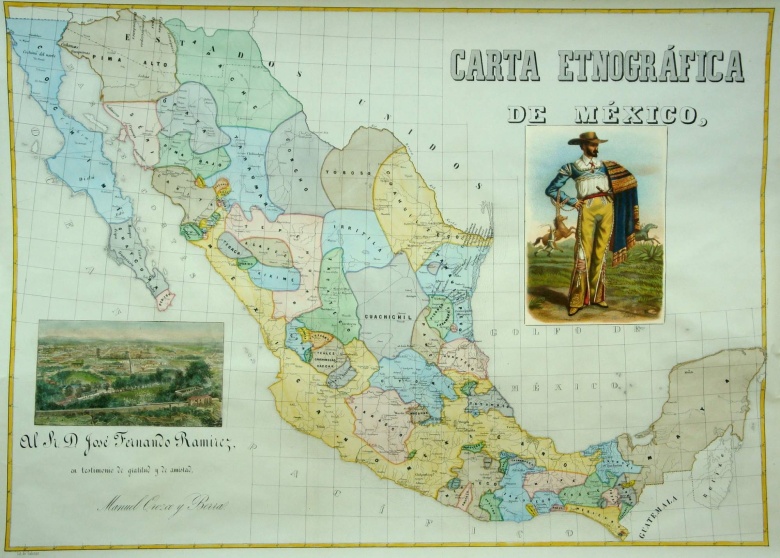 Mapa etniczna Meksyku z 1865 roku